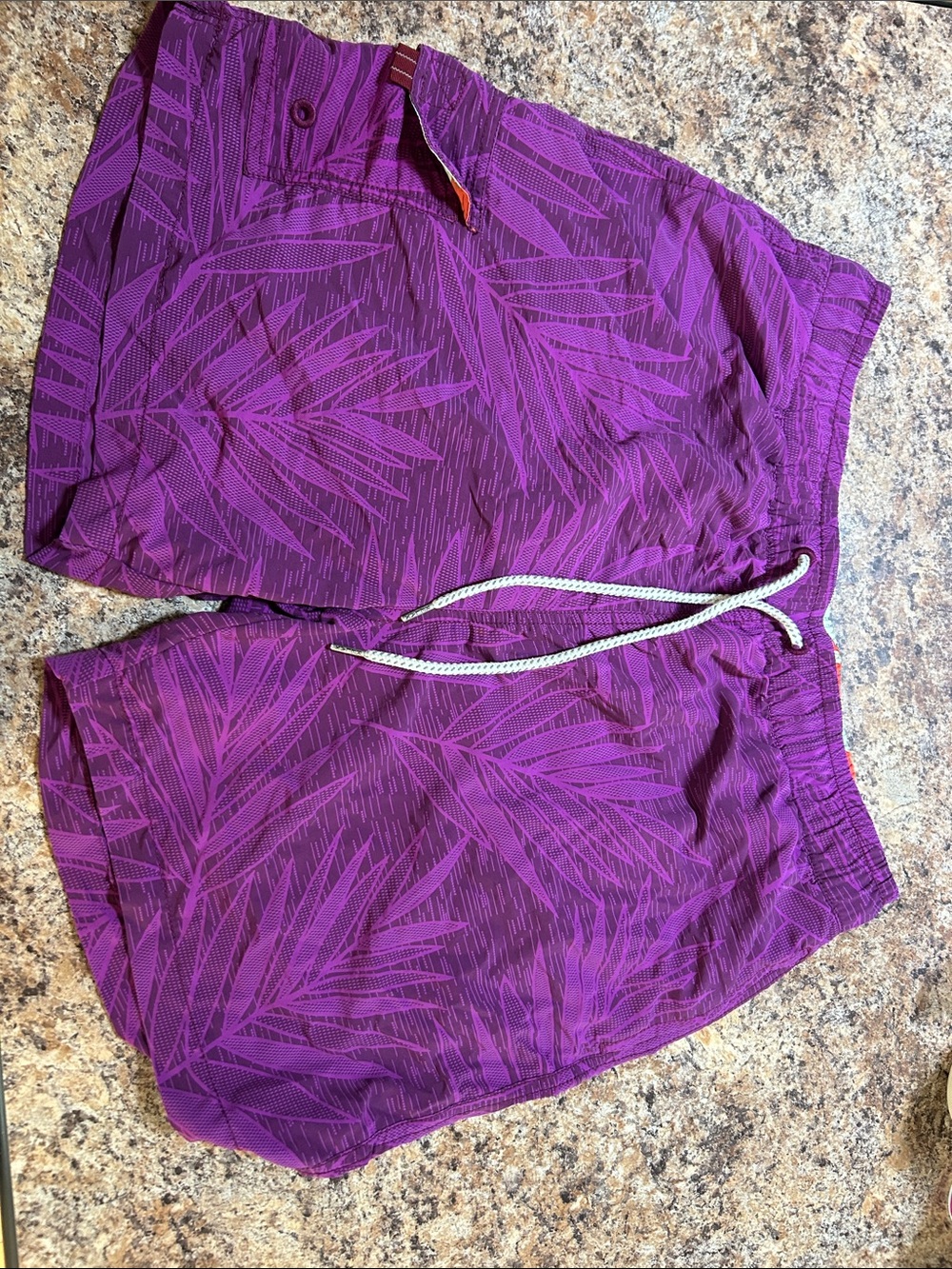 Tommy Bahama Relax Purple Tropical Print Swim Shorts